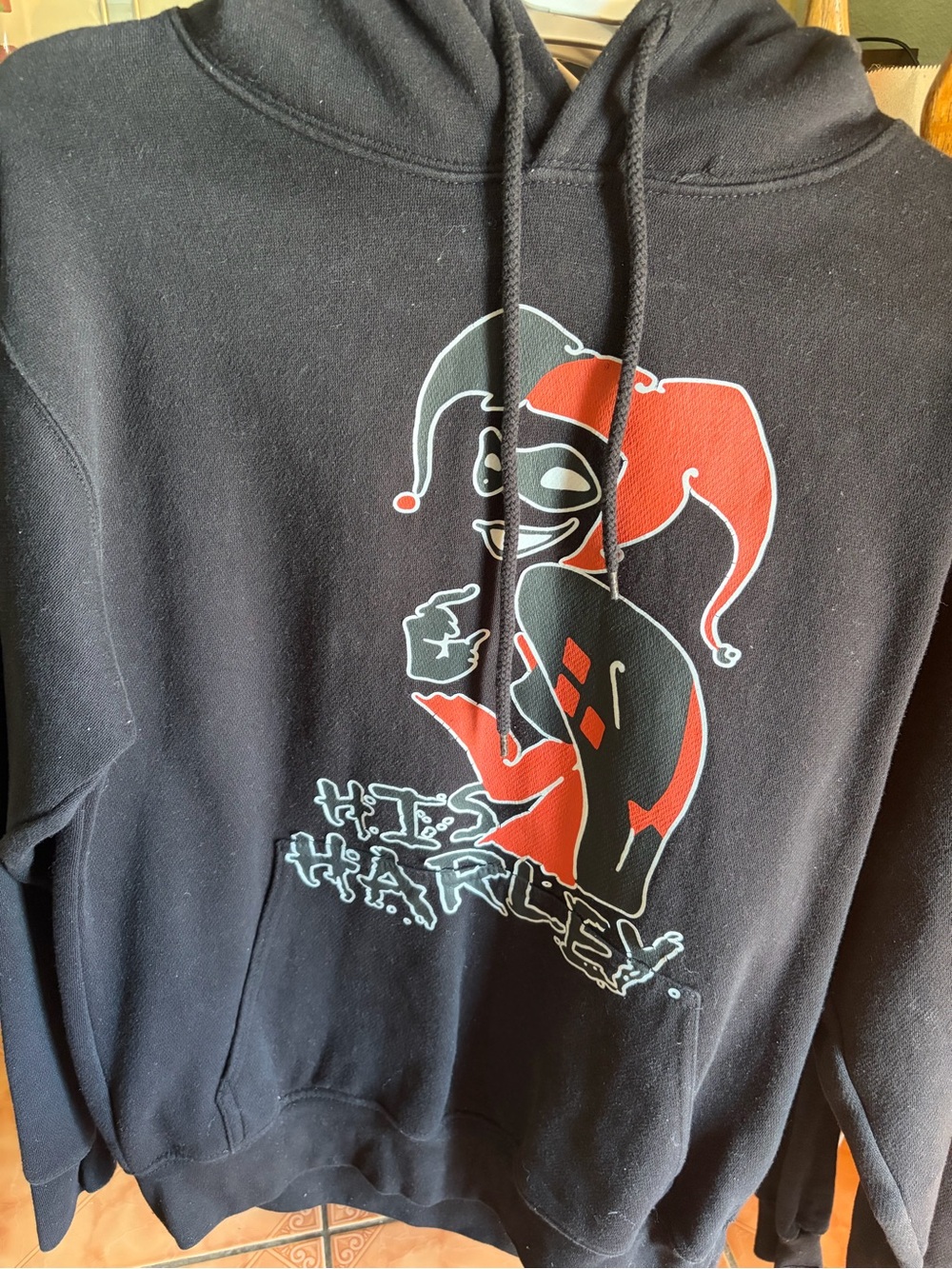 Black Harley Quinn Graphic Hoodie - Womenβs Black Sweatshirt